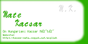 mate kacsar business card